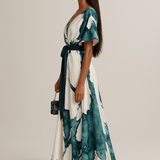Nayla | Robe maxi avec imprimé aquarelle