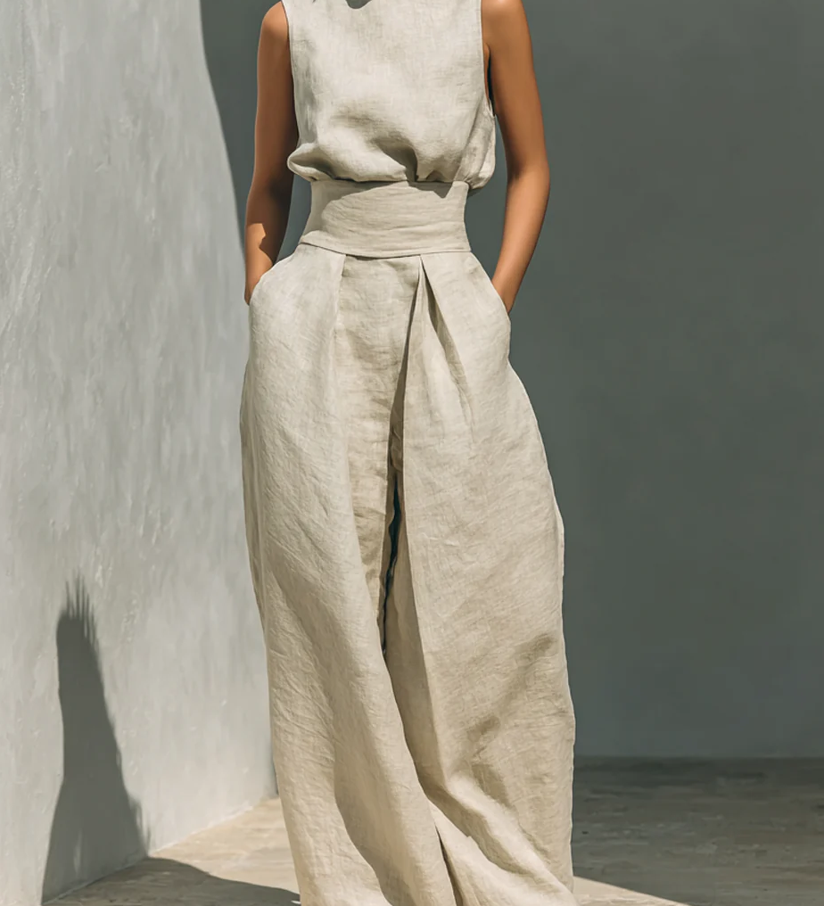 Ariana | Ensemble Large en Lin Élégant