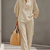 Ensemble printemps décontracté – chemise & pantalon large