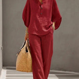 Ensemble printemps décontracté – chemise & pantalon large