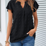 Kari | Blouse Chic en Patchwork avec Volants