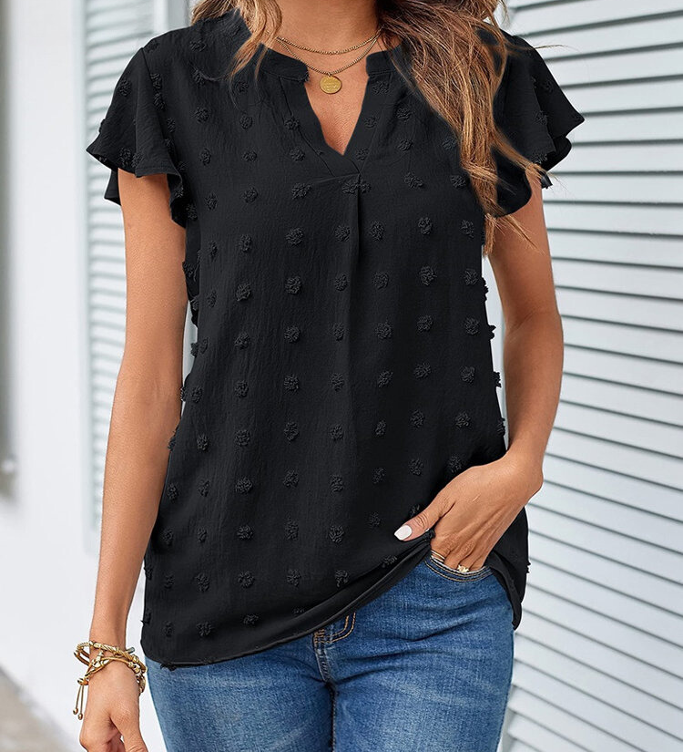 Kari | Blouse Chic en Patchwork avec Volants