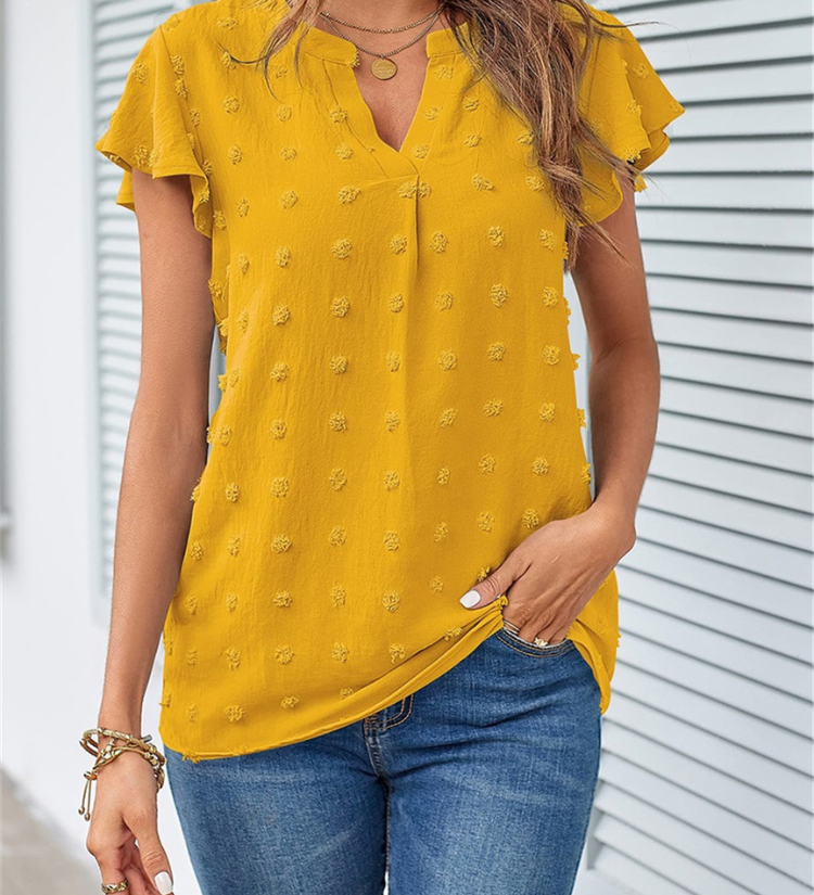 Kari | Blouse Chic en Patchwork avec Volants