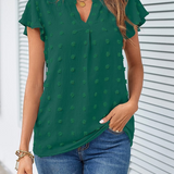 Kari | Blouse Chic en Patchwork avec Volants