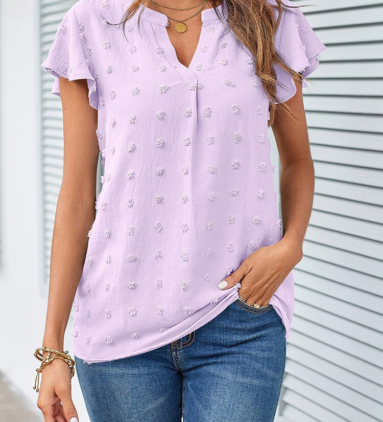 Kari | Blouse Chic en Patchwork avec Volants