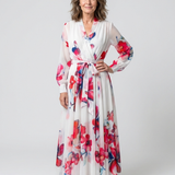 Lillian | Robe Maxi Enveloppe à Manches Longues Florale