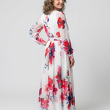 Lillian | Robe Maxi Enveloppe à Manches Longues Florale