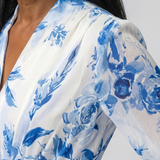 Lillian | Robe Maxi Enveloppe à Manches Longues Florale
