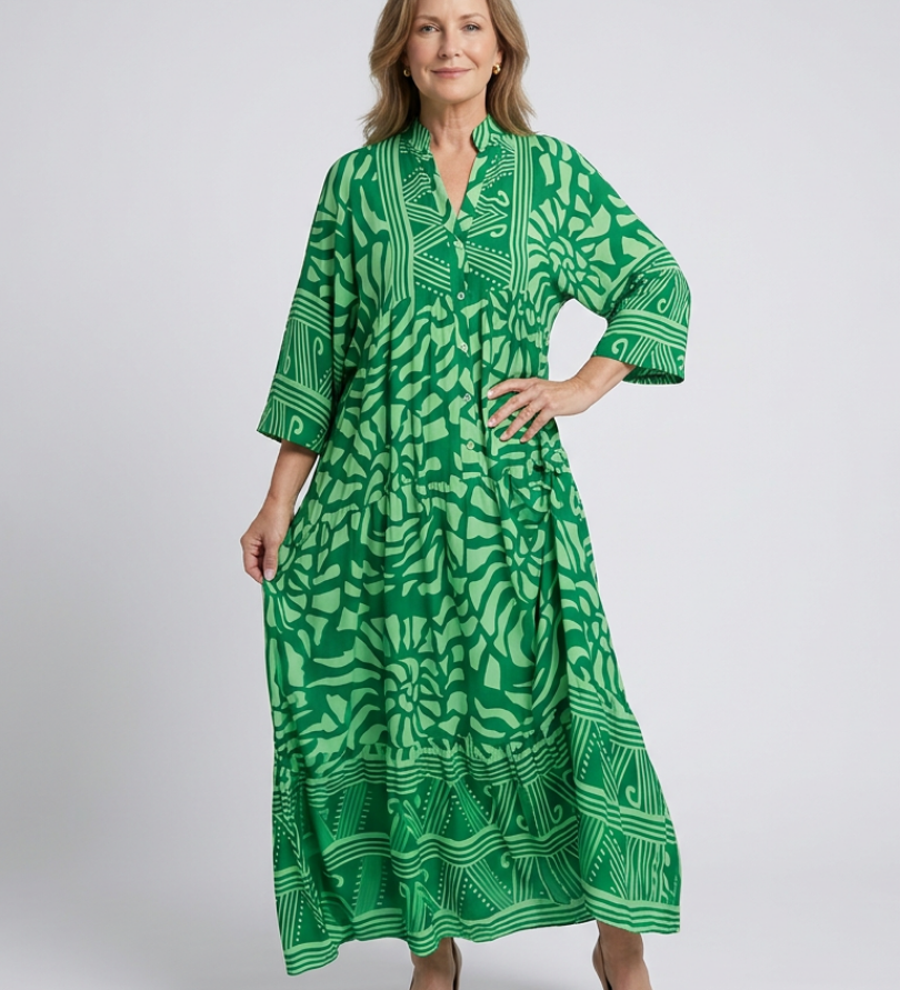 Marielle | Robe Midi à Boutons