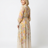 Cressida | Robe longue maxi transparente fleurie à manches longues