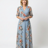Elowen | Robe Maxi à Enveloppe à Col en V Floral