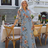 Elowen | Robe Maxi à Enveloppe à Col en V Floral