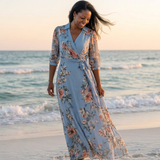 Elowen | Robe Maxi à Enveloppe à Col en V Floral